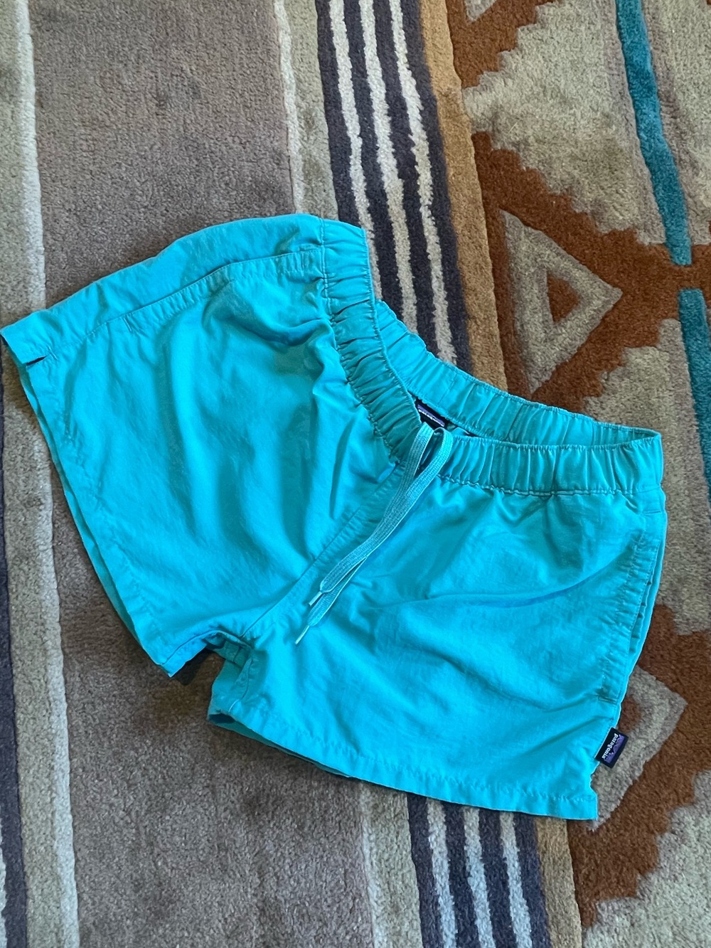 Patagonia Baggies teal shorts